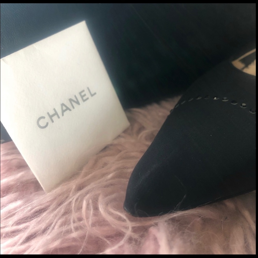 Authentic Chanel Crystal Slingback - image 7